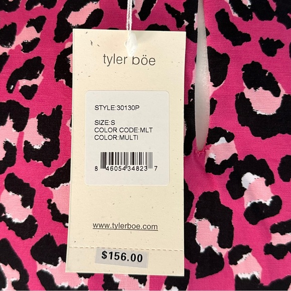 NWT Tyler Boe Melissa Linen Blend Animal Print Sleeveless Tunic Top Pink Small - Picture 4 of 10